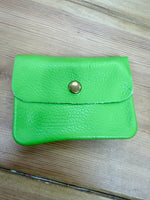 Load image into Gallery viewer, lusciousscarves Handbags Lime Green Small leather coin popper purse , 20 colours available
