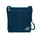 Load image into Gallery viewer, lusciousscarves Handbags Lua Design Messenger Handbag with Embroidered Bees in Dark Blue and Teal
