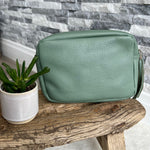 Load image into Gallery viewer, lusciousscarves Handbags Mint Green Italian Leather Soft Crossbody Camera Bag

