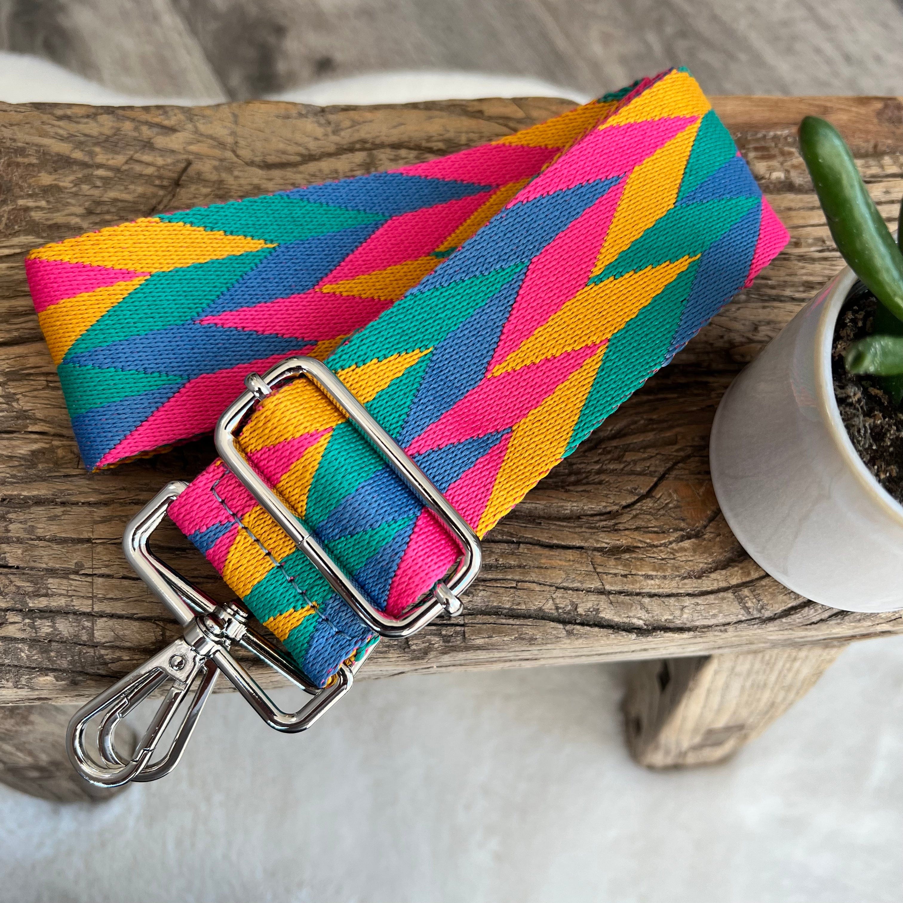 Interchangeable Canvas Hand Bag Strap with Silver Hardware Lots of colours available. luscious scarves