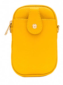 lusciousscarves Handbags Mustard Italian leather crossbody phone bag - lots of colours