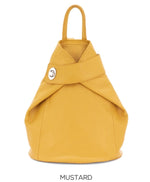 Load image into Gallery viewer, lusciousscarves Handbags Mustard Italian Leather Folding Rucksack Backpack 12 Colours -
