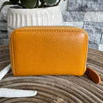 Load image into Gallery viewer, lusciousscarves Handbags Mustard Leather credit card holder with RFID card protection.
