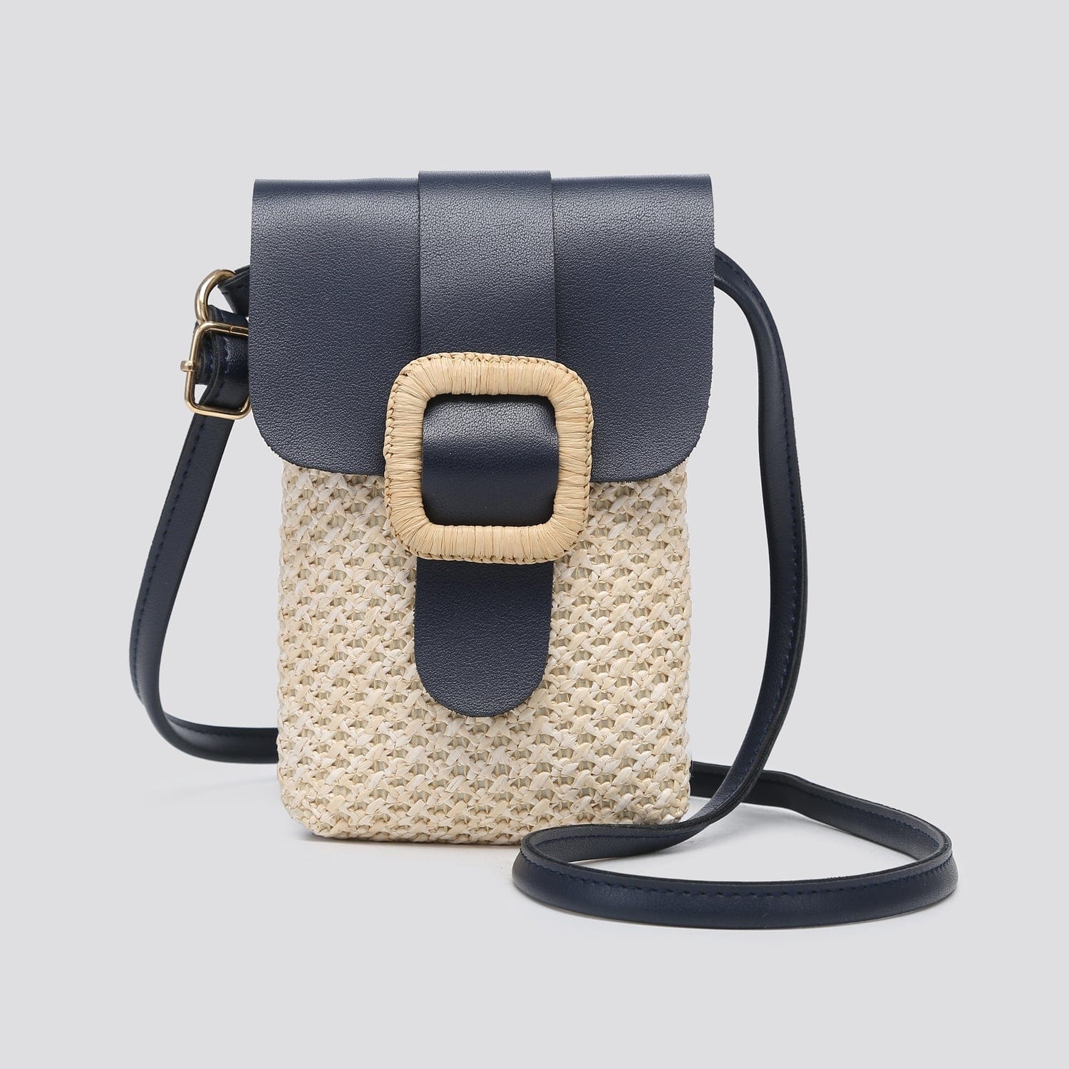 lusciousscarves Handbags Navy Crossbody Phone Pouch , Woven Design Small Bag