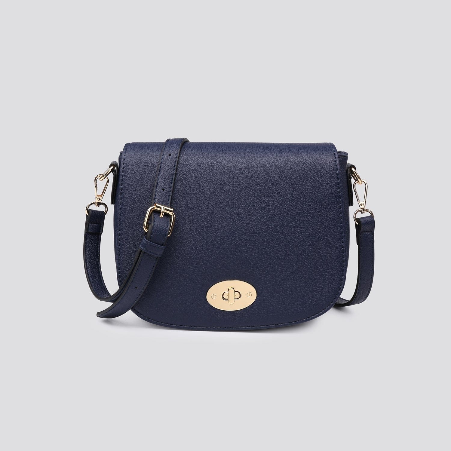 lusciousscarves Handbags Navy Crossbody Twist Clasp Closer Bag