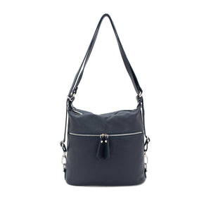 lusciousscarves Handbags Navy Italian Leather Convertible Bag Handbag / Rucksack / Backpack