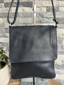 lusciousscarves Handbags Navy Small , Soft Italian Leather Crossbody Bag