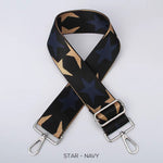 Load image into Gallery viewer, lusciousscarves Handbags Navy Star Interchangeable Bag Straps with Silver Hardware - Lots of colours available.

