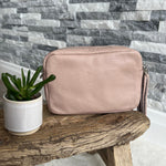 Load image into Gallery viewer, lusciousscarves Handbags Nude Italian Leather Soft Crossbody Camera Bag
