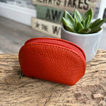 Load image into Gallery viewer, lusciousscarves Handbags Orange Italian leather coin purse
