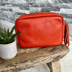 Load image into Gallery viewer, lusciousscarves Handbags Orange Italian Leather Soft Crossbody Camera Bag
