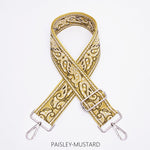 Load image into Gallery viewer, lusciousscarves Handbags Paisley-Mustard Interchangeable Bag Straps with Silver Hardware - Lots of colours available.
