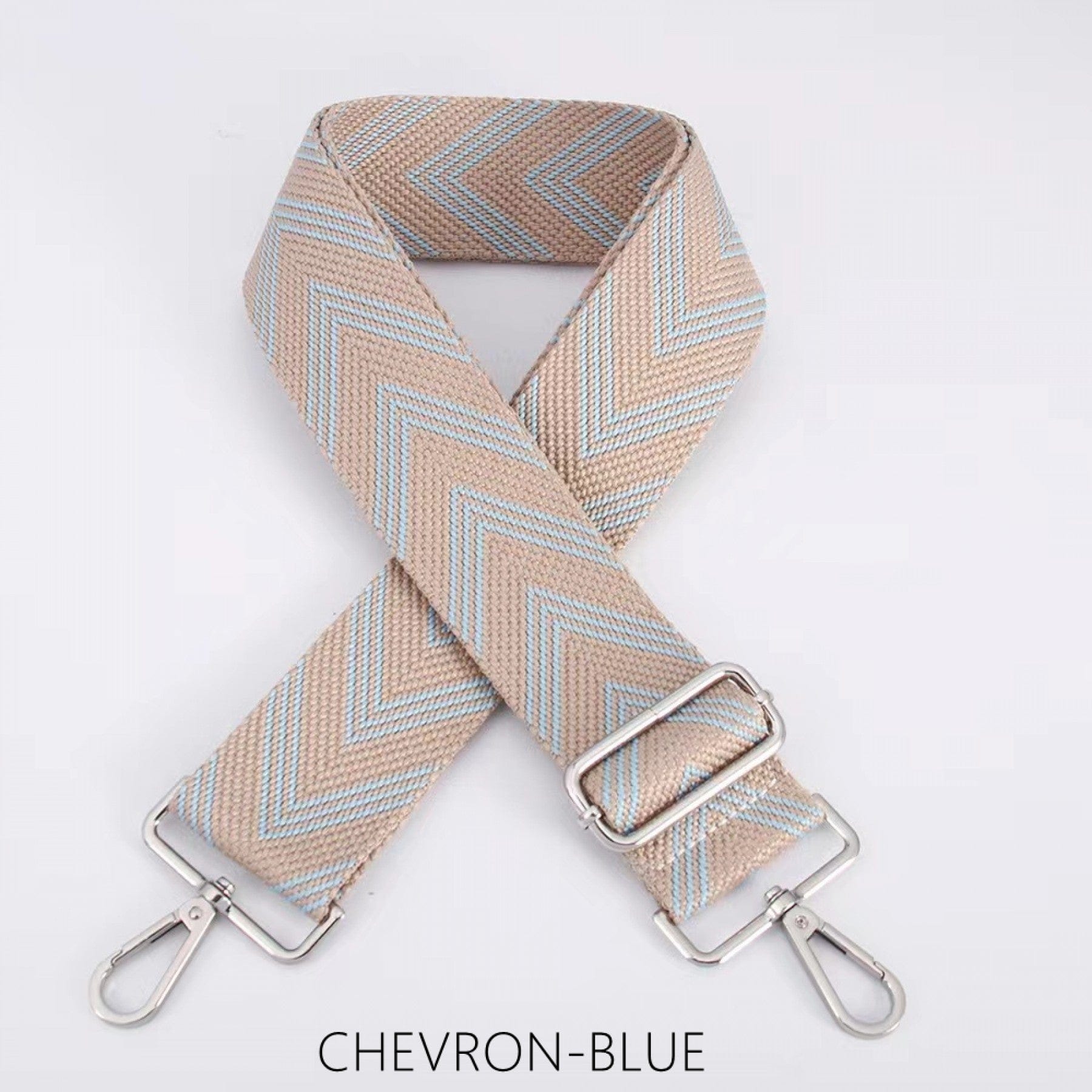 lusciousscarves Handbags Pale Blue Chevron Interchangeable Bag Straps with Silver Hardware - Lots of colours available.
