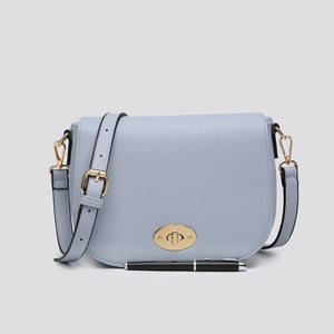 lusciousscarves Handbags Pale Blue Crossbody Twist Clasp Closer Bag