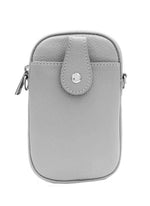 Load image into Gallery viewer, lusciousscarves Handbags Pale Grey Italian leather crossbody phone bag - lots of colours available
