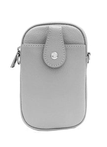 lusciousscarves Handbags Pale Grey Italian leather crossbody phone bag - lots of colours available