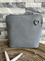 Load image into Gallery viewer, lusciousscarves Handbags Pale Grey Small Italian Leather Crossbody Bag
