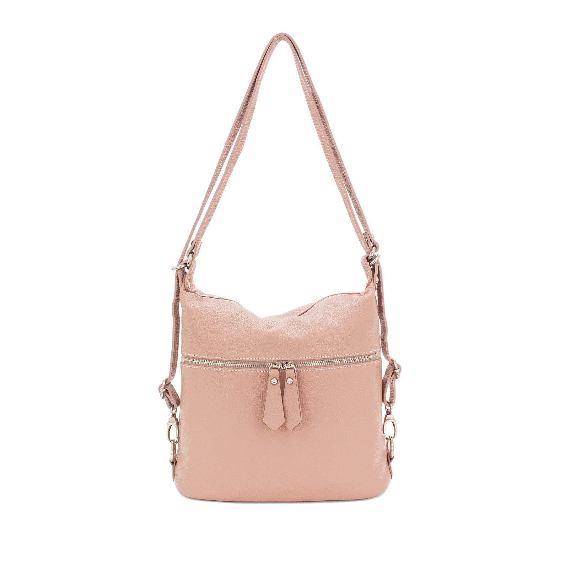 lusciousscarves Handbags Pale Pink Italian Leather Convertible Bag Handbag / Rucksack / Backpack