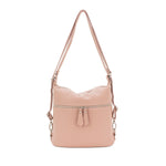 Load image into Gallery viewer, lusciousscarves Handbags Pale Pink Italian Leather Convertible Bag Handbag / Rucksack / Backpack
