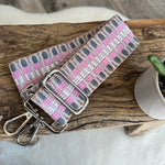 Load image into Gallery viewer, lusciousscarves Handbags Pale Pink Z Stich Interchangeable Bag Straps with Silver Hardware - Lots of colours available.
