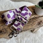 Load image into Gallery viewer, lusciousscarves Handbags Pale Purple Leopard Interchangeable Bag Straps with Silver Hardware - Lots of colours available.
