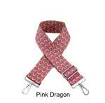 Load image into Gallery viewer, lusciousscarves Handbags Pink Dragon Handbag Bag Straps with SILVER HARDWARE - Lots of colours available.
