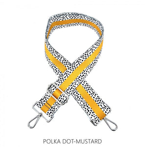 lusciousscarves Handbags Polka dot- Mustard Interchangeable Bag Straps with Silver Hardware - Lots of colours available.