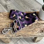 Load image into Gallery viewer, lusciousscarves Handbags Purple leopard Interchangeable Bag Straps with Silver Hardware - Lots of colours available.
