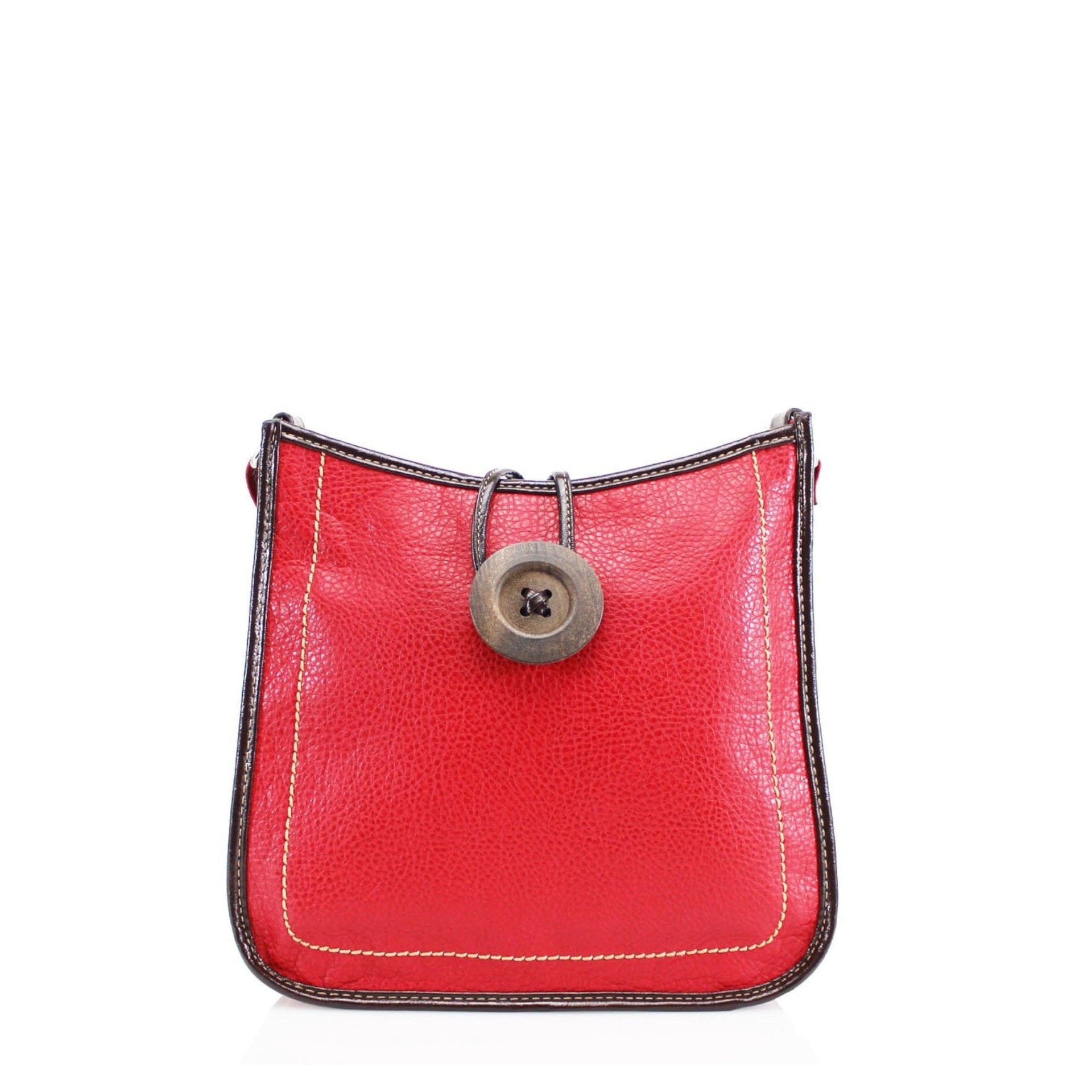 lusciousscarves Handbags Red Cross body Faux Leather Big Button Fashion