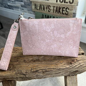 lusciousscarves Handbags Red Cuckoo Dusky Pink Floral Clutch Bag Duo