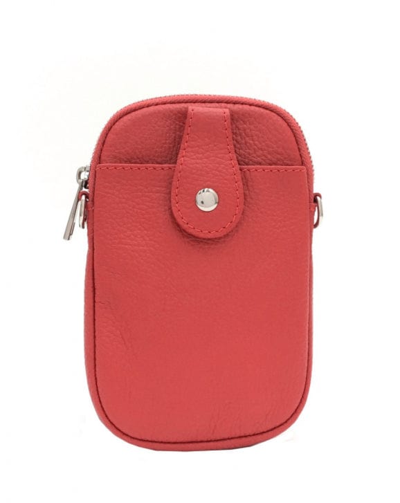 lusciousscarves Handbags Red Italian leather crossbody phone bag - lots of colours available