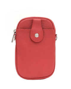 lusciousscarves Handbags Red Italian leather crossbody phone bag - lots of colours available