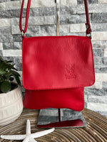 Load image into Gallery viewer, lusciousscarves Handbags Red Small , Soft Italian Leather Crossbody Bag
