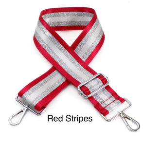 lusciousscarves Handbags Red Stripes Handbag Bag Straps with SILVER HARDWARE - Lots of colours available.