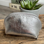 Load image into Gallery viewer, lusciousscarves Handbags Silver Italian leather coin purse
