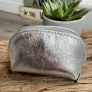 lusciousscarves Handbags Silver Italian leather coin purse