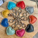 Load image into Gallery viewer, lusciousscarves Handbags Small Leather Heart Padded Keyring.
