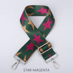 Load image into Gallery viewer, lusciousscarves Handbags Star-Magenta Interchangeable Bag Straps with Silver Hardware - Lots of colours available.
