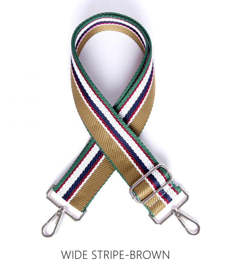 lusciousscarves Handbags Stripe-brown Interchangeable Bag Straps with Silver Hardware - Lots of colours available.