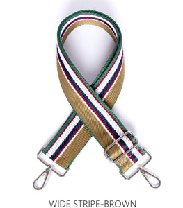 lusciousscarves Handbags Stripe-brown Interchangeable Bag Straps with Silver Hardware - Lots of colours available.