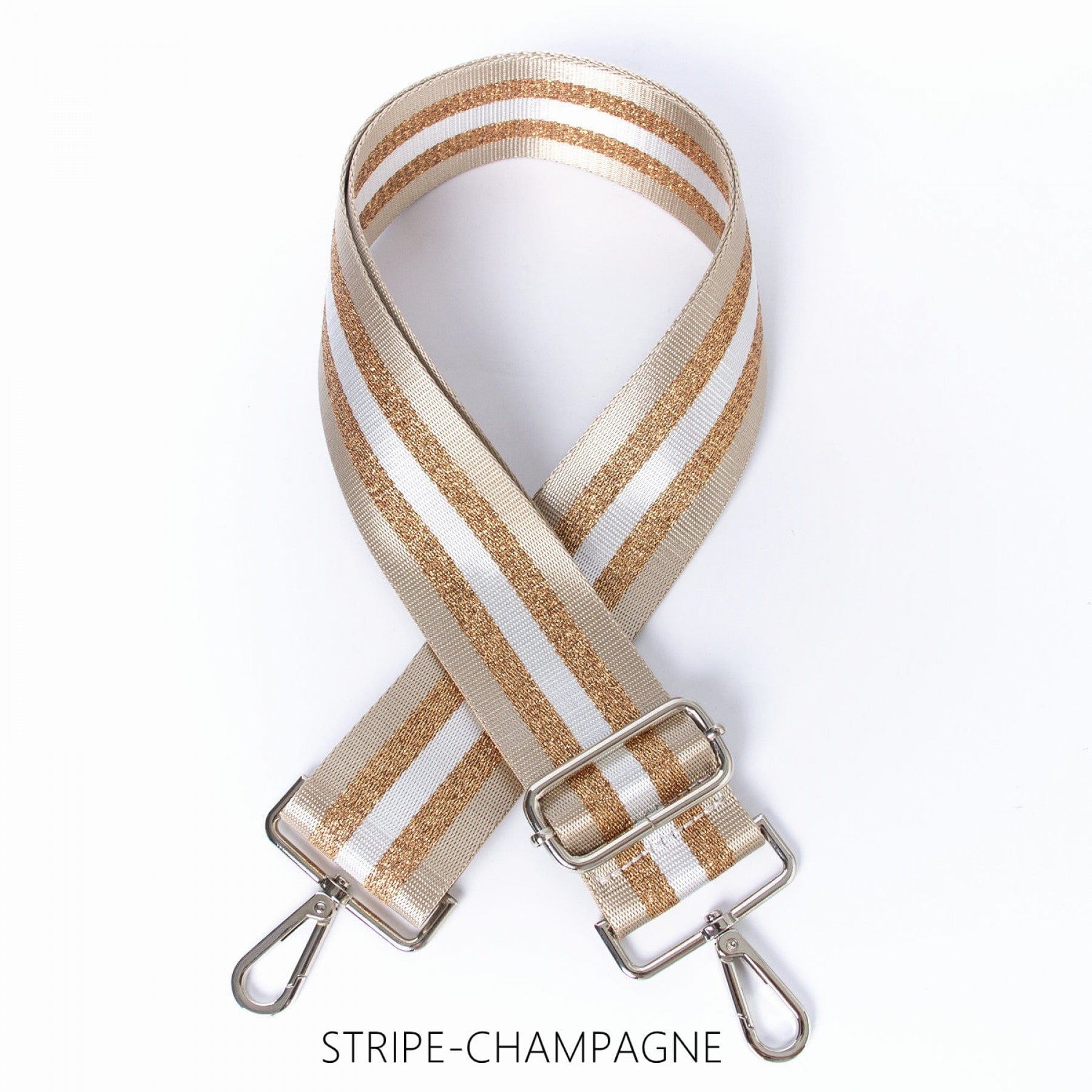 lusciousscarves Handbags Stripe-champagne Interchangeable Bag Straps with Silver Hardware - Lots of colours available.