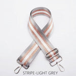 Load image into Gallery viewer, lusciousscarves Handbags Stripe - Light Grey Interchangeable Bag Straps with Silver Hardware - Lots of colours available.
