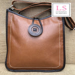 Load image into Gallery viewer, lusciousscarves Handbags Tan Cross body Faux Leather Big Button Fashion

