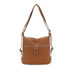 Load image into Gallery viewer, lusciousscarves Handbags Tan Italian Leather Convertible Bag Handbag / Rucksack / Backpack
