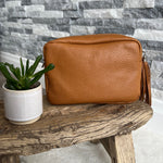 Load image into Gallery viewer, lusciousscarves Handbags Tan Italian Leather Soft Crossbody Camera Bag
