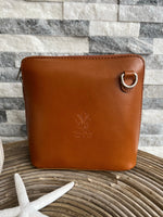 Load image into Gallery viewer, lusciousscarves Handbags Tan Small Italian Leather Crossbody Bag
