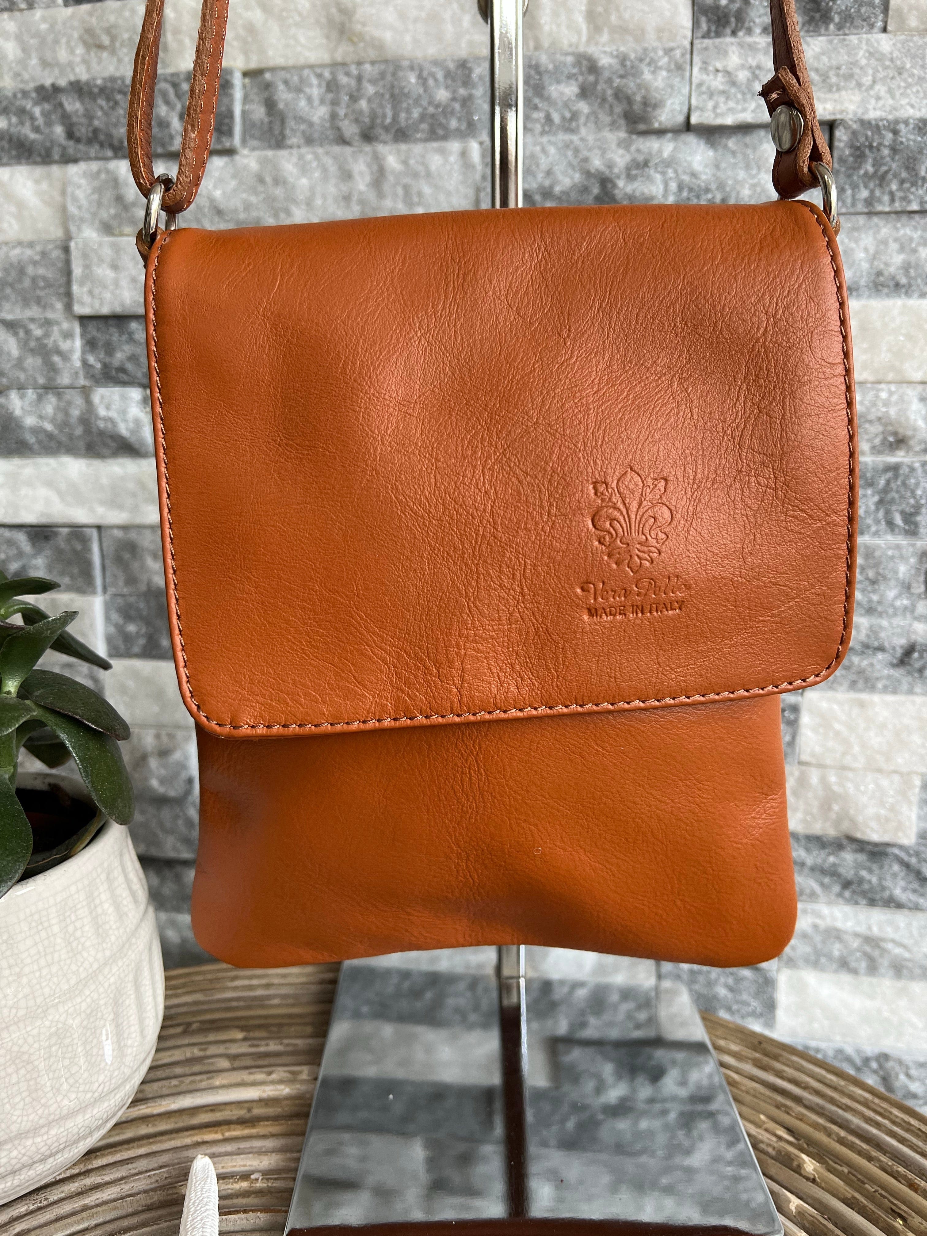lusciousscarves Handbags Tan Small , Soft Italian Leather Crossbody Bag