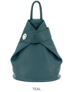 lusciousscarves Handbags Teal Italian Leather Folding Rucksack Backpack 12 Colours -