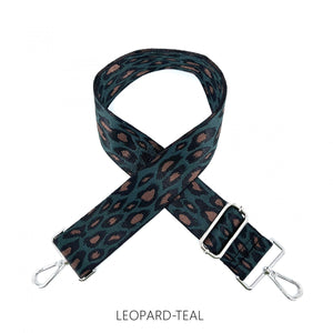 lusciousscarves Handbags Teal leopard Interchangeable Bag Straps with Silver Hardware - Lots of colours available.