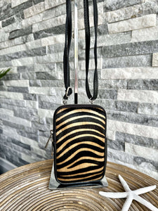 lusciousscarves Handbags Tiger Print Italian leather animal print phone bag